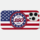 アメリカ国旗付きアメリカ生誕250周年 Case-Mate iPhoneケース (裏面 (横))