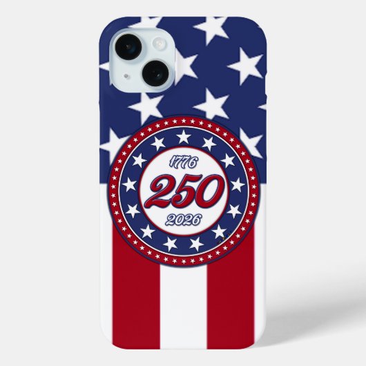 アメリカ国旗付きアメリカ生誕250周年 Case-Mate iPhoneケース (裏面)