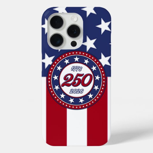 アメリカ国旗付きアメリカ生誕250周年 Case-Mate iPhoneケース (裏面)