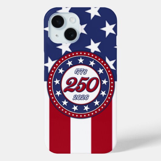 アメリカ国旗付きアメリカ生誕250周年 Case-Mate iPhoneケース (裏面)