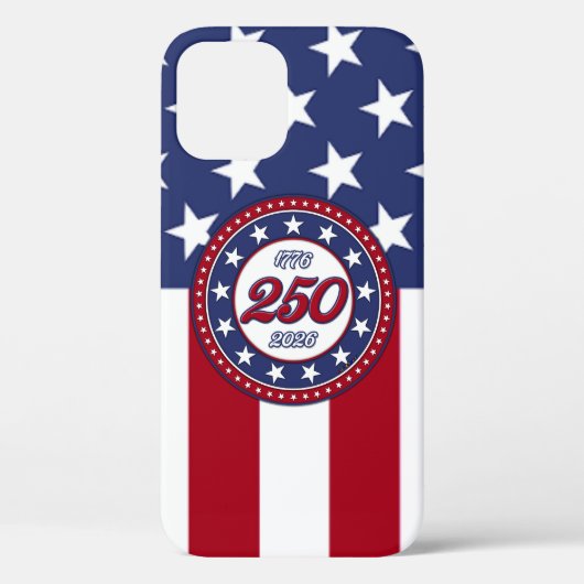 アメリカ国旗付きアメリカ生誕250周年 Case-Mate iPhoneケース (裏面)