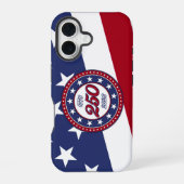 アメリカ国旗付きアメリカ生誕250周年 iPhone 16ケース (裏面)