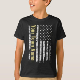 アメリカ国旗付きカスタムスポーツチームネームジャージ Tシャツ