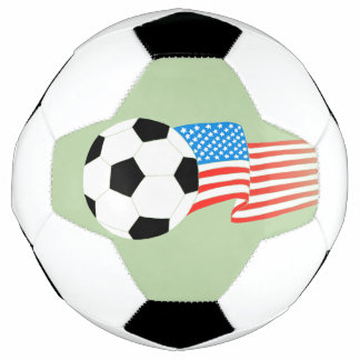 アメリカ国旗付きセージグリーンサッカーボールデザイン サッカーボール