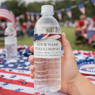 アメリカ国旗付き会社名ラベル ペットボトルラベル