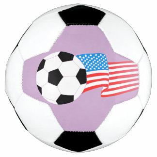 アメリカ国旗付き薄紫色サッカーボールデザイン サッカーボール