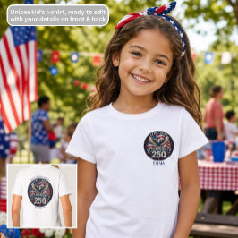 アメリカ国旗付き鷲 250周年記念 キッズ Tシャツ
