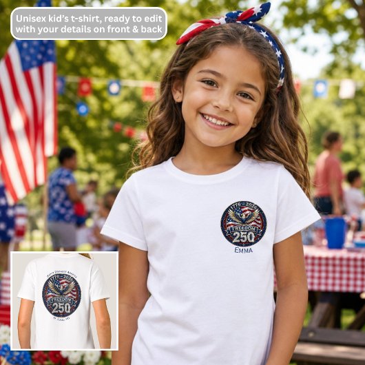 アメリカ国旗付き鷲 250周年記念 キッズ Tシャツ
