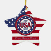アメリカ国旗付きUSA 1776 - 2026 セラミックオーナメント (裏面)