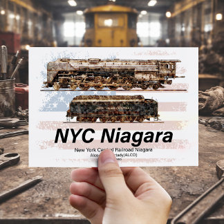 アメリカ国旗入りのNYCナイアガラ蒸気機関車のプロフィール ポストカード