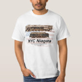 アメリカ国旗入りのNYCナイアガラ蒸気機関車のプロフィール Tシャツ (正面)