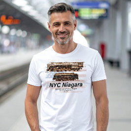 アメリカ国旗入りのNYCナイアガラ蒸気機関車のプロフィール Tシャツ