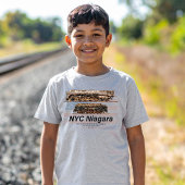 アメリカ国旗入りのNYCナイアガラ蒸気機関車のプロフィール Tシャツ