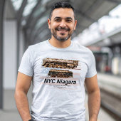 アメリカ国旗入りのNYCナイアガラ蒸気機関車のプロフィール Tシャツ