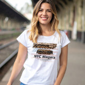 アメリカ国旗入りのNYCナイアガラ蒸気機関車のプロフィール Tシャツ