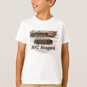 アメリカ国旗入りのNYCナイアガラ蒸気機関車のプロフィール Tシャツ (正面)