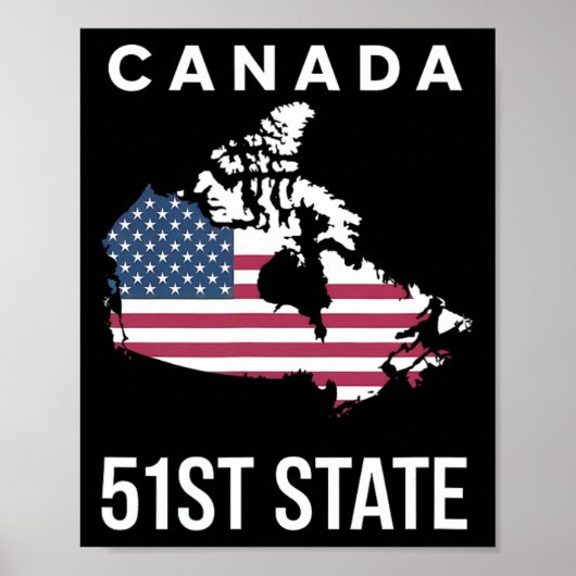 アメリカ国旗地図 カナダ 51番目の州 ポスター (正面)