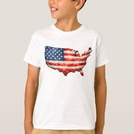 アメリカ国旗地図 - 祖国愛の愛国心 Tシャツ