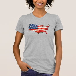 アメリカ国旗地図 - 祖国愛の愛国心 Tシャツ