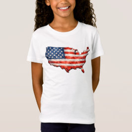 アメリカ国旗地図 - 祖国愛の愛国心 Tシャツ