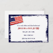 アメリカ国旗小柱フォークアート 招待状 (正面/裏面)