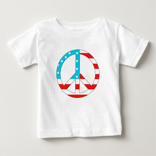 アメリカ国旗平和標識 ベビーTシャツ (正面)