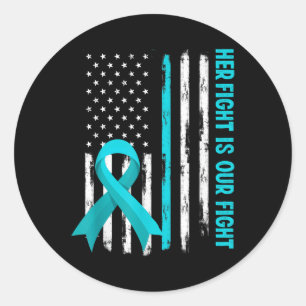 アメリカ国旗彼女の戦いは私の戦いポット症候群 ラウンドシール