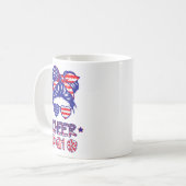 アメリカ国旗応援ガール4th 7月USA愛国心Ch コーヒーマグカップ (正面左)