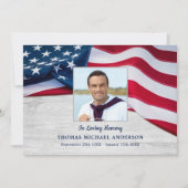 アメリカ国旗悔やみや弔慰退役軍人メモリアル葬儀 サンキューカード (正面)