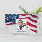 アメリカ国旗悔やみや弔慰退役軍人メモリアル葬儀 サンキューカード (スタンド正面)