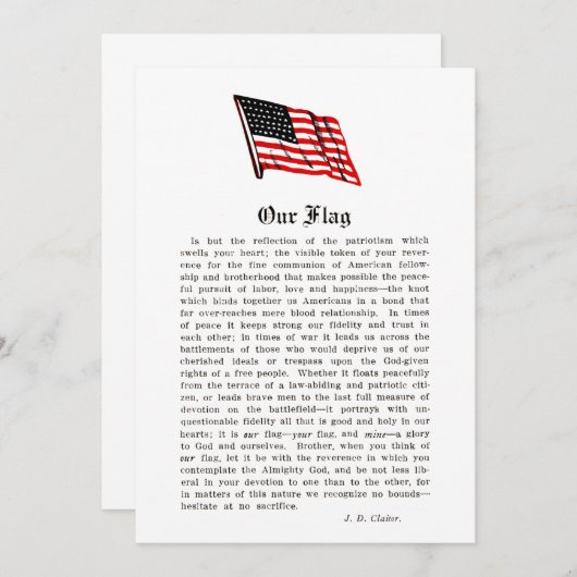 アメリカ国旗愛国心の言葉ことわざ サンキューカード (正面/裏面)