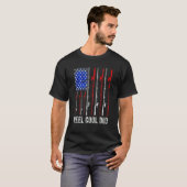 アメリカ国旗愛国心釣り好きお父さん Tシャツ (正面フル)