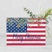 アメリカ国旗愛国的なアメリカ合衆国メリークリスマス シーズンカード (スタンド正面)