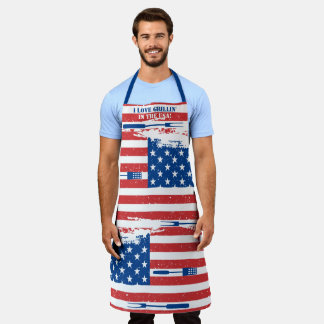 アメリカ国旗愛国的なグリリングキッチン エプロン