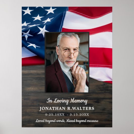 アメリカ国旗愛国記念写真葬儀報 ポスター (正面)