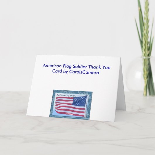 アメリカ国旗感謝のカード 軍人へ サンキューカード (裏面)
