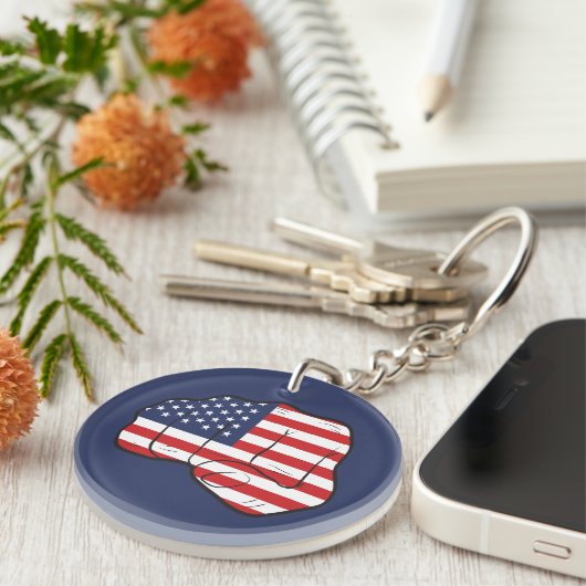 アメリカ国旗拳 キーホルダー (正面右)