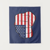 アメリカ国旗拳 タペストリー (正面)