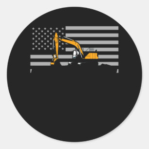 アメリカ国旗掘削機米国旗建築 ラウンドシール