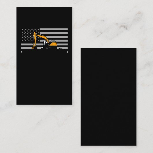 アメリカ国旗掘削機米国旗建築 名刺 (正面/裏面)