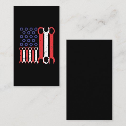 アメリカ国旗整備士ツールUSAラブクラフトマン 名刺 (正面/裏面)