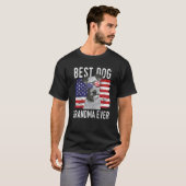アメリカ国旗最高のの犬おばあちゃん史上最高の恐怖 Tシャツ (正面フル)