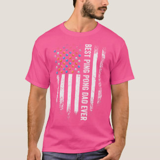 アメリカ国旗最高の卓球パパTシャツ Tシャツ