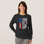 アメリカ国旗最高の韓国おばあちゃんF Tシャツ (正面フル)