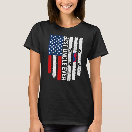 アメリカ国旗最高の韓国国旗Everfam Tシャツ (正面)
