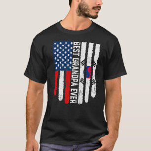 アメリカ国旗最高の韓国国旗Grandpa Ever F Tシャツ