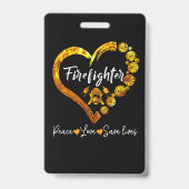 アメリカ国旗消防士 赤い消防士 バッジ (裏面)