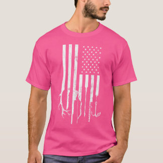 アメリカ国旗狩り魚釣りファーザーズデイマン Tシャツ