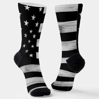 アメリカ国旗素朴ウッド白黒愛国的アメリカ ソックス