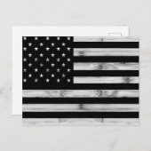 アメリカ国旗素朴ウッド白黒愛国的アメリカ ポストカード (正面/裏面)